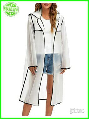 JMinger Reusable Waterproof EVA Long Rain Poncho with Hood